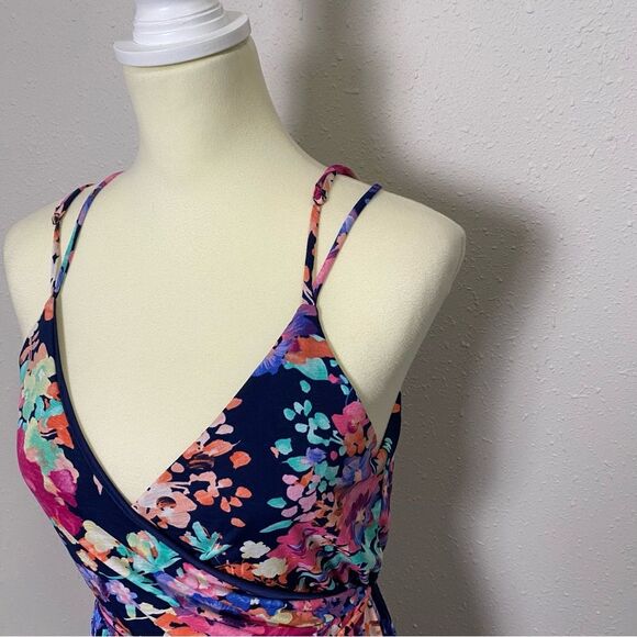 1.4.3 Story by Line Up Floral Muticolor Wrap Front Maxi Dress Women's Size Small - Picture 9 of 14